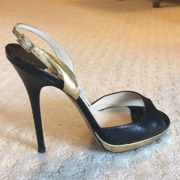 silver watersnake platform sandals